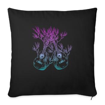 Yggdrasil Nature Musicien Arbre De Vie - Coussin et housse de 45 x 45 cm - noir - Devant