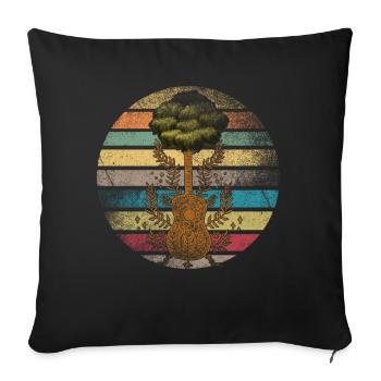 Yggdrasil Nature Musicien Arbre De Vie - Coussin et housse de 45 x 45 cm - noir - Devant