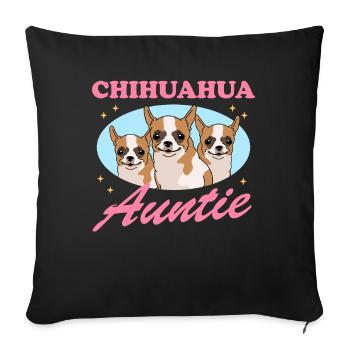 Chihuahua Tante Chihuahua Cadeau - Coussin et housse de 45 x 45 cm - noir - Devant