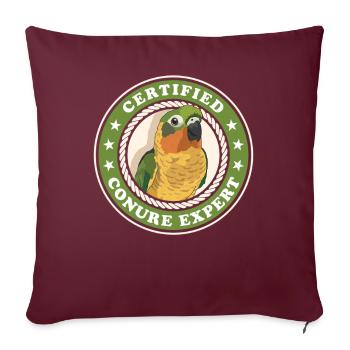 Conure Expert Parrots Conures Gift - Sofa pillow with filling 45cm x 45cm - burgundy - Front
