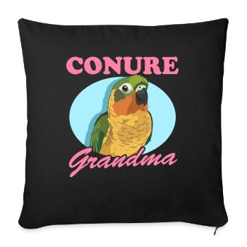 Conure Grandma Parrots Conures Gift - Sofa pillow with filling 45cm x 45cm - black - Front