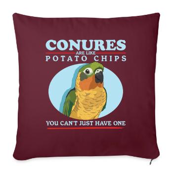 Conures simd like parrots Conure gift - Sofa pillow with filling 45cm x 45cm - burgundy - Front