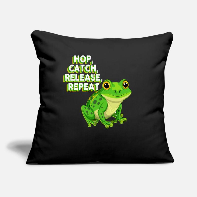 Hop Catch Release Repeat Frog Humor Sofa pillow with filling 45cm x 45cm