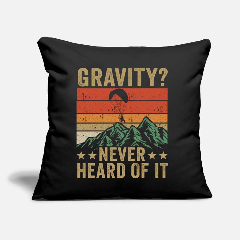 Mème hilarant de gravité de paramoteur Coussin et housse de 45 x 45 cm