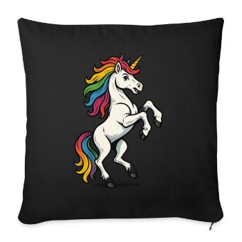 Licorne – La créature magique de la fantaisie - Coussin et housse de 45 x 45 cm - noir - Devant