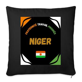 NIGER - Sofa pillow with filling 45cm x 45cm - black - Front
