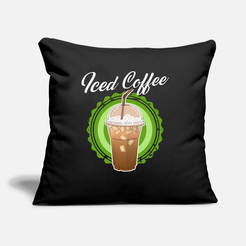 Iced Coffee Eiskaffee Kaffeeliebhaber Geschenk Sofakissen mit Füllung 45 x 45 cm