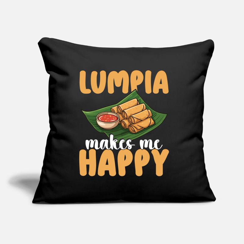 Spring Rolls Lumpia Makes Me Happy Sofa pillow with filling 45cm x 45cm