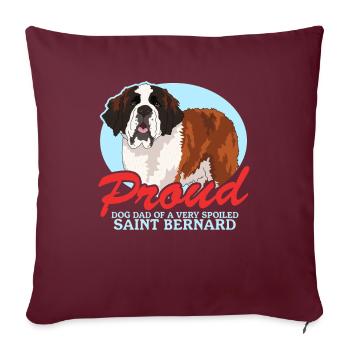 Bernhardiner Dad St. Bernhardshund Geschenke - Sofakissen mit Füllung 45 x 45 cm - Burgunderrot - Vorne