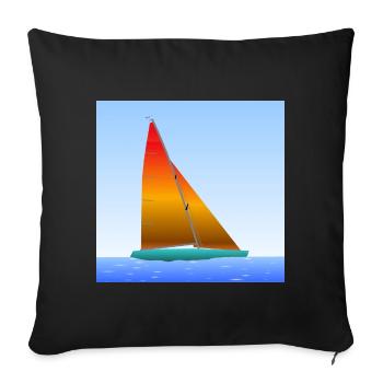 Voilier - Coussin et housse de 45 x 45 cm - noir - Devant