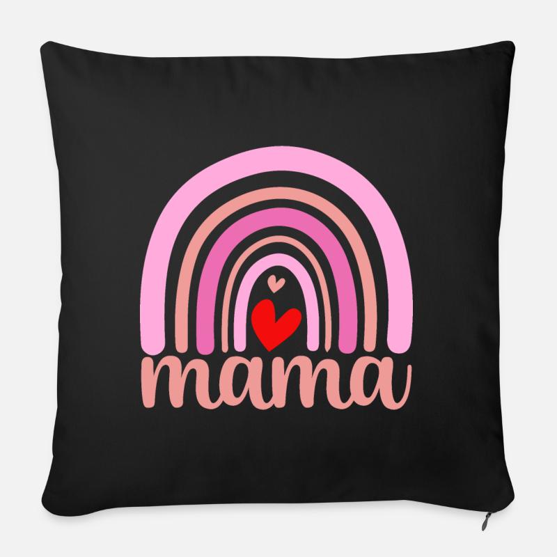 Regenbogen Mama - Sofakissen mit Füllung 45 x 45 cm - Schwarz