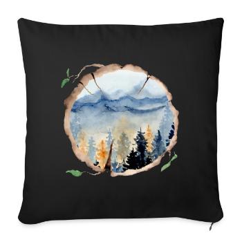 Forest Nature Nature Lovers - Sofa pillow with filling 45cm x 45cm - black - Front