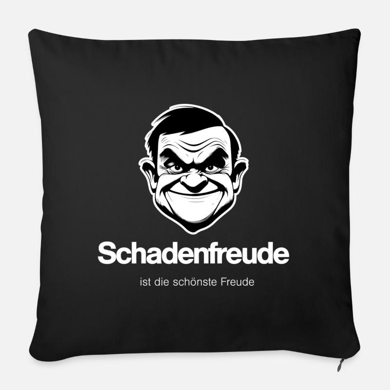 Schadenfreude - hell - Sofakissen mit Füllung 45 x 45 cm - Schwarz