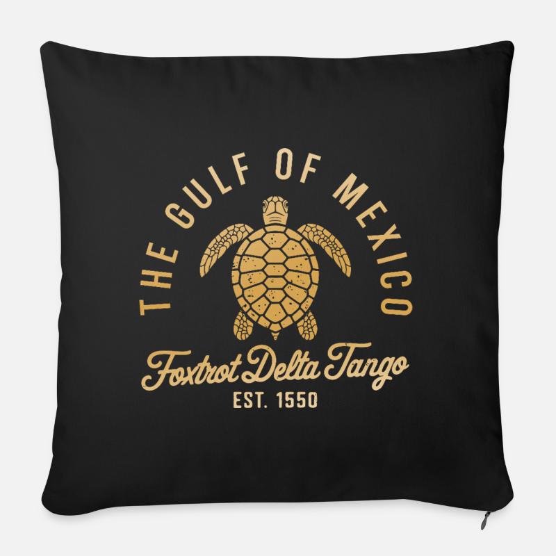The Gulf Of Mexico Foxtrot Delta Tango Turtle - Sofakissen mit Füllung 45 x 45 cm - Schwarz