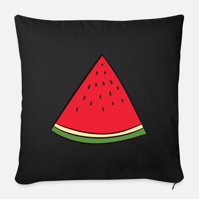 Pastèque - disque, pièce, quart, triangle - Coussin et housse de 45 x 45 cm - noir