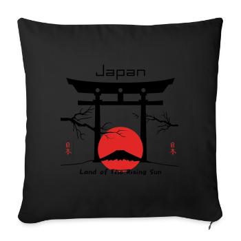 Japon - Coussin et housse de 45 x 45 cm - noir - Devant