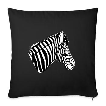 Zebra Head Black White Illustration - Sofa pillow with filling 45cm x 45cm - black - Front