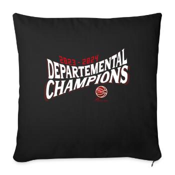 Puy de Dôme CHAMPS red font - Coussin et housse de 45 x 45 cm - noir - Devant