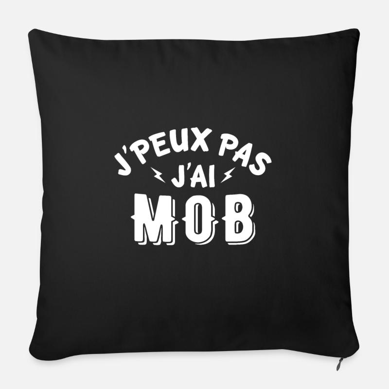 j'peux pas j'ai mob mobylette - Coussin et housse de 45 x 45 cm - noir