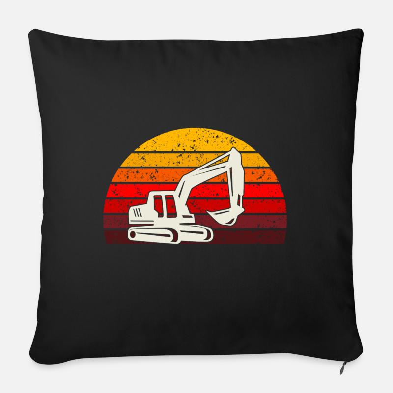 Retrobagger T-Shirt Bagger Seite - Sofakissen mit Füllung 45 x 45 cm - Schwarz