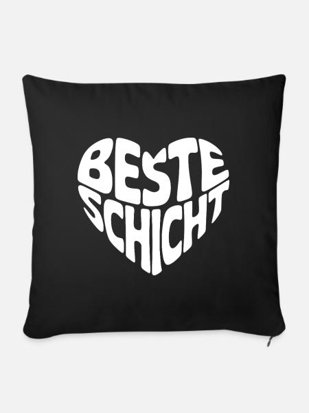Beste Schicht - Sofakissen mit Füllung 45 x 45 cm - Schwarz