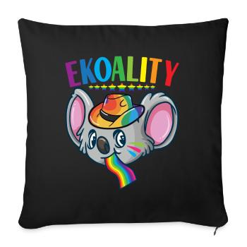 Fierté gaie LGBTQ - Coussin et housse de 45 x 45 cm - noir - Devant