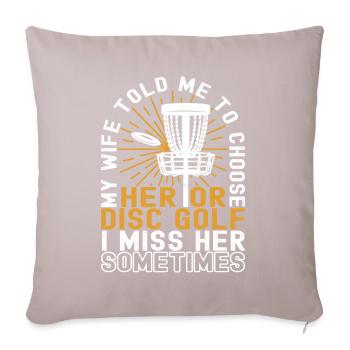 Disc Golf Disc Golfer - Sofa pillow with filling 45cm x 45cm - light taupe - Front