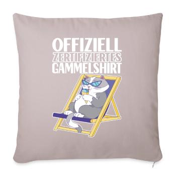 Faulenzer Faulheit Gammeln - Sofakissen mit Füllung 45 x 45 cm - helles Taupe - Vorne