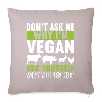 Vegan Vegetarier - Sofakissen mit Füllung 45 x 45 cm - helles Taupe - Vorne