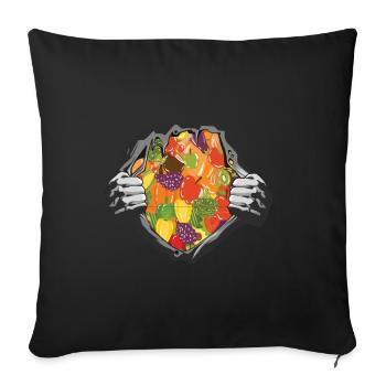 Vegan Vegetarians - Sofa pillow with filling 45cm x 45cm - black - Front