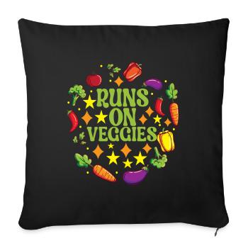 Vegan Vegetarians - Sofa pillow with filling 45cm x 45cm - black - Front