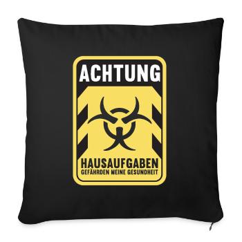 Hausaufgaben Schüler - Sofakissen mit Füllung 45 x 45 cm - Schwarz - Vorne