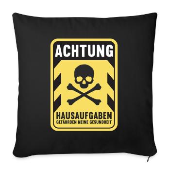 Hausaufgaben Schüler - Sofakissen mit Füllung 45 x 45 cm - Schwarz - Vorne