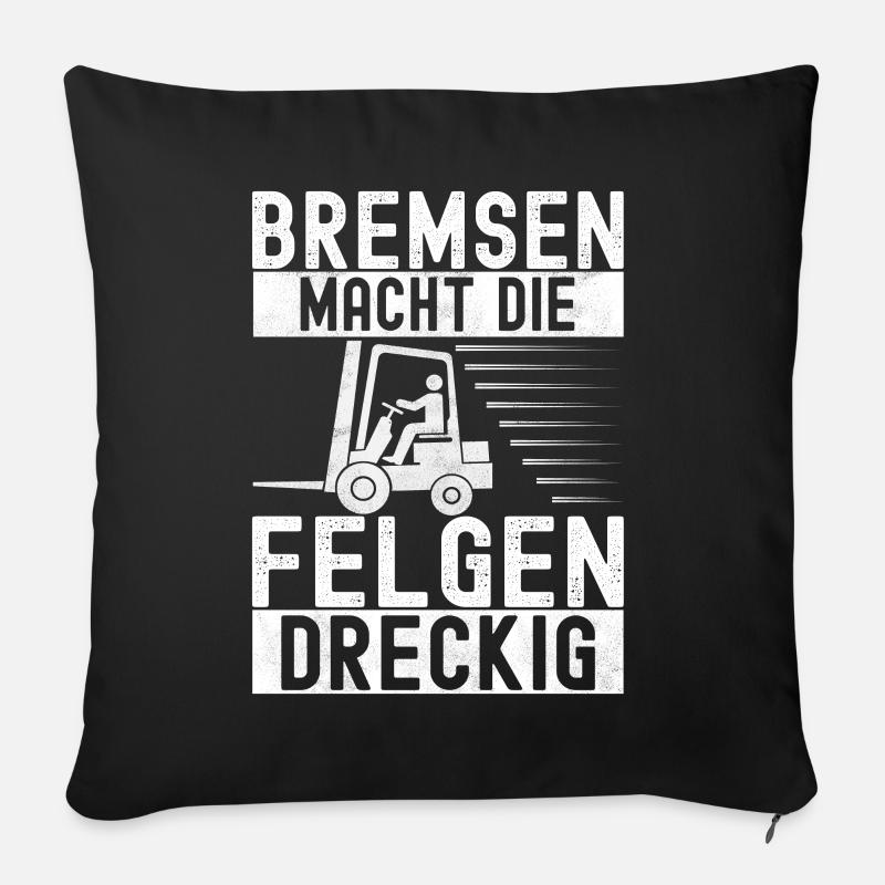 Gabelstapler Gabelstaplerfahrer - Sofakissen mit Füllung 45 x 45 cm - Schwarz