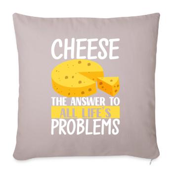 Amateurs de fromage Gouda - Coussin et housse de 45 x 45 cm - taupe clair - Devant