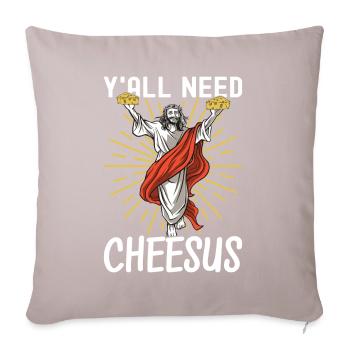 Amateurs de fromage Gouda - Coussin et housse de 45 x 45 cm - taupe clair - Devant