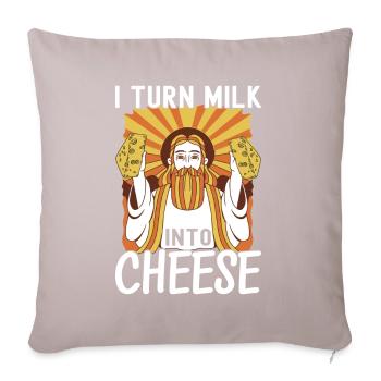 Amateurs de fromage Gouda - Coussin et housse de 45 x 45 cm - taupe clair - Devant