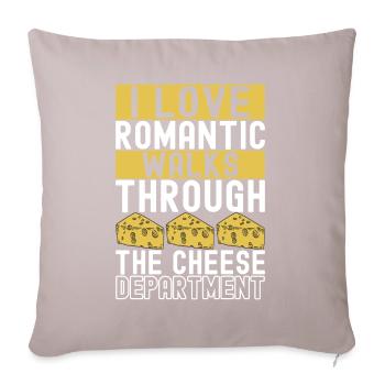 Amateurs de fromage Gouda - Coussin et housse de 45 x 45 cm - taupe clair - Devant