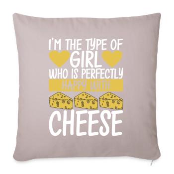 Amateurs de fromage Gouda - Coussin et housse de 45 x 45 cm - taupe clair - Devant