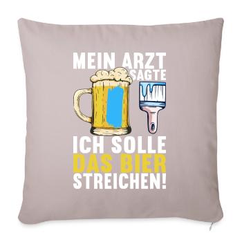 Beer drinkers Beer drinking - Sofa pillow with filling 45cm x 45cm - light taupe - Front