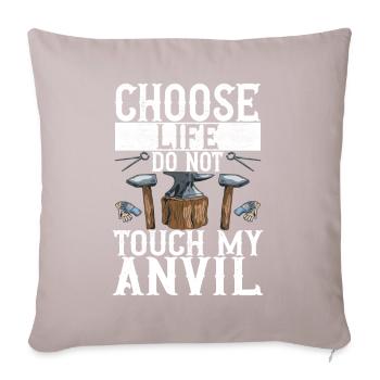 Blacksmith Forging Anvil - Sofa pillow with filling 45cm x 45cm - light taupe - Front