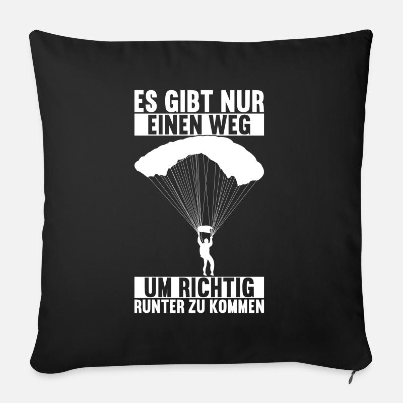 Fallschirmspringer Fallschirmsprung - Sofakissen mit Füllung 45 x 45 cm - Schwarz