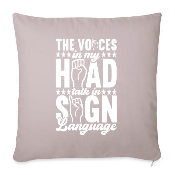 Deaf Deaf Mute Deaf - Sofa pillow with filling 45cm x 45cm - light taupe - Front