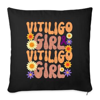 Journée mondiale du vitiligo - Coussin et housse de 45 x 45 cm - noir - Devant