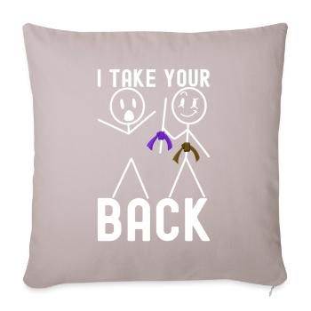 Brazilian Jiu-Jitsu BJJ Grappling - Sofa pillow with filling 45cm x 45cm - light taupe - Front