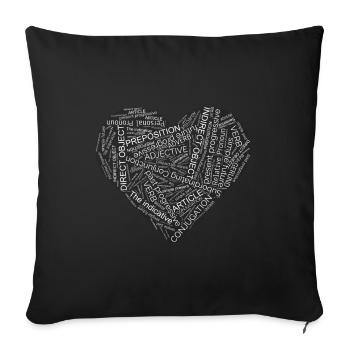 Professeur d’anglais Englisch Lehrer - Coussin et housse de 45 x 45 cm - noir - Devant