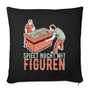 Tischfussball Tischkicker - Sofakissen mit Füllung 45 x 45 cm - Schwarz - Vorne