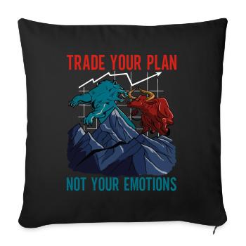 Shares Shareholder Investor - Sofa pillow with filling 45cm x 45cm - black - Front