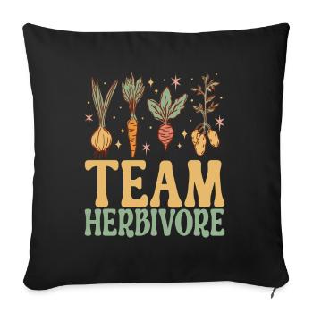 Vegan Vegetarian - Sofa pillow with filling 45cm x 45cm - black - Front