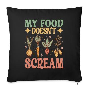 Vegan Vegetarian - Sofa pillow with filling 45cm x 45cm - black - Front